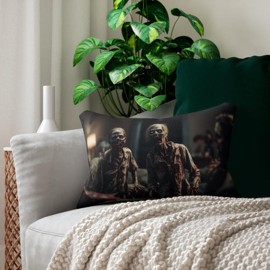 Spun Polyester Pillow, Zombies in your living room, Halloween Home Decor, Gothic Throw Pillow, Horror Movie Fan Gift, Living Room Accent,