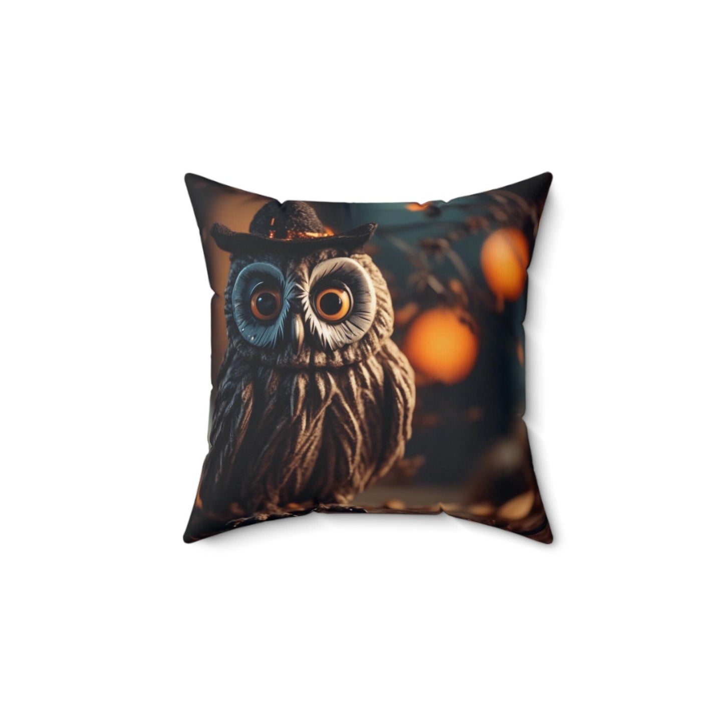 Owl Pillow, Decorative Throw Cushion, Animal Lover Gift, Brown Owl Design, Home Decor Accent, Halloween